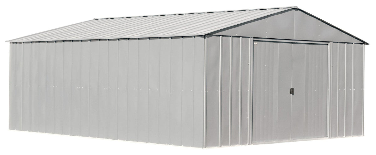 Classic 14x17-ft Flute Grey Corrosion-Resistant Metal Shed