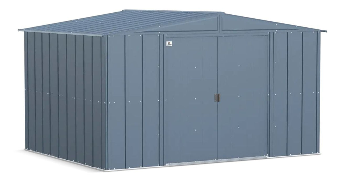 Classic Galvanized Steel Storage Shed, Blue Grey, 10-ft x 8-ft