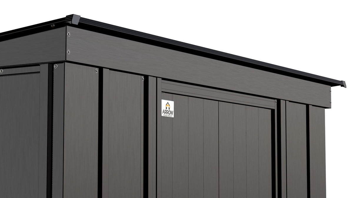 Classic Galvanized Steel Storage Shed, Charcoal, 8-ft x 4-ft