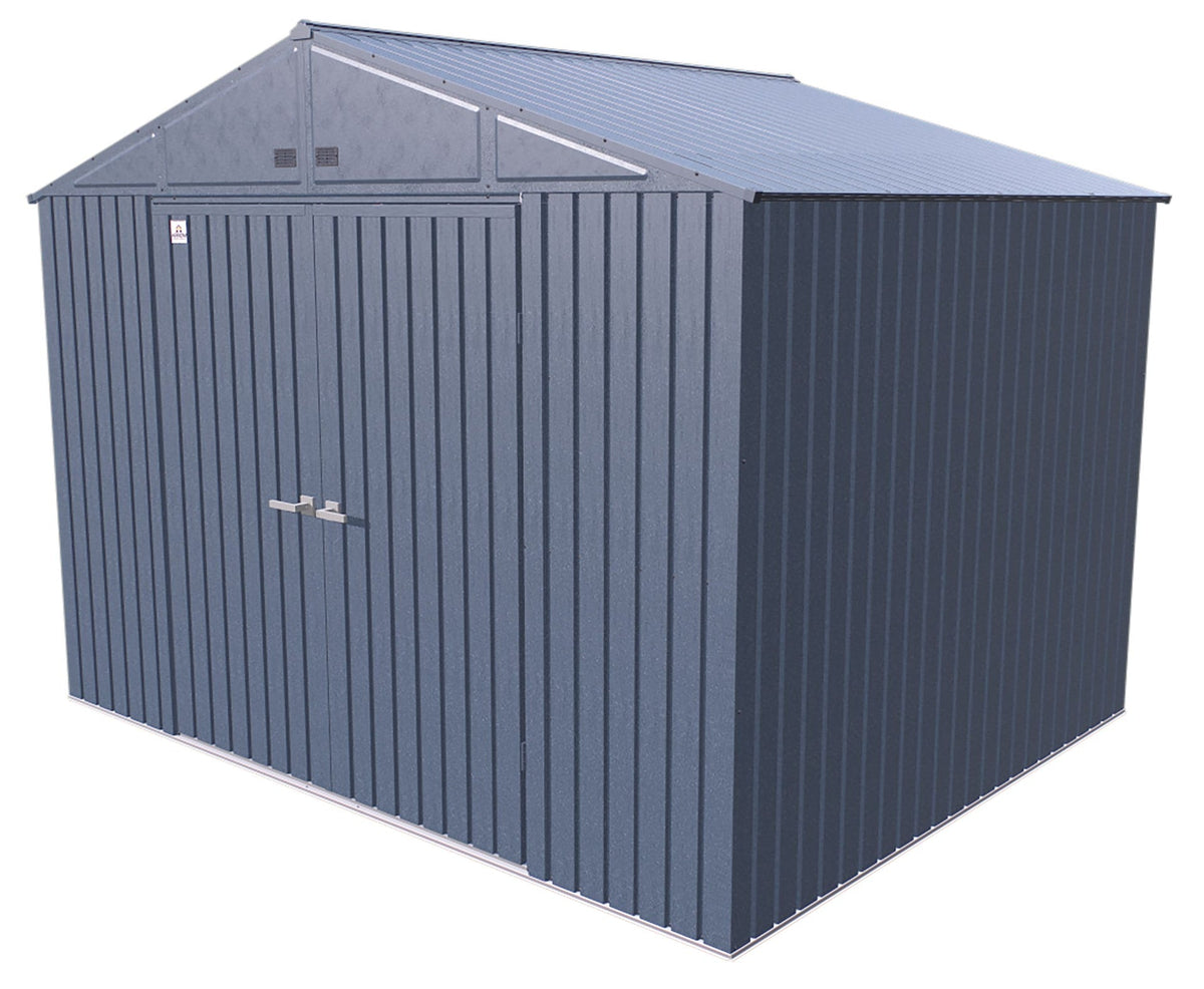 Elite Steel Storage Shed with Pent Roof, Blue Grey, 10-ft x 8-ft