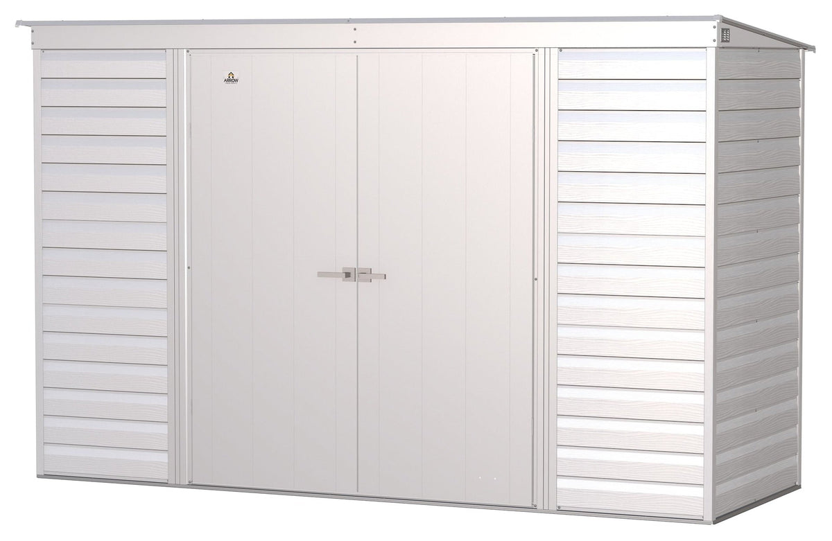 Select Galvanized Steel Storage Shed, Flute Grey, 10-ft x 4-ft