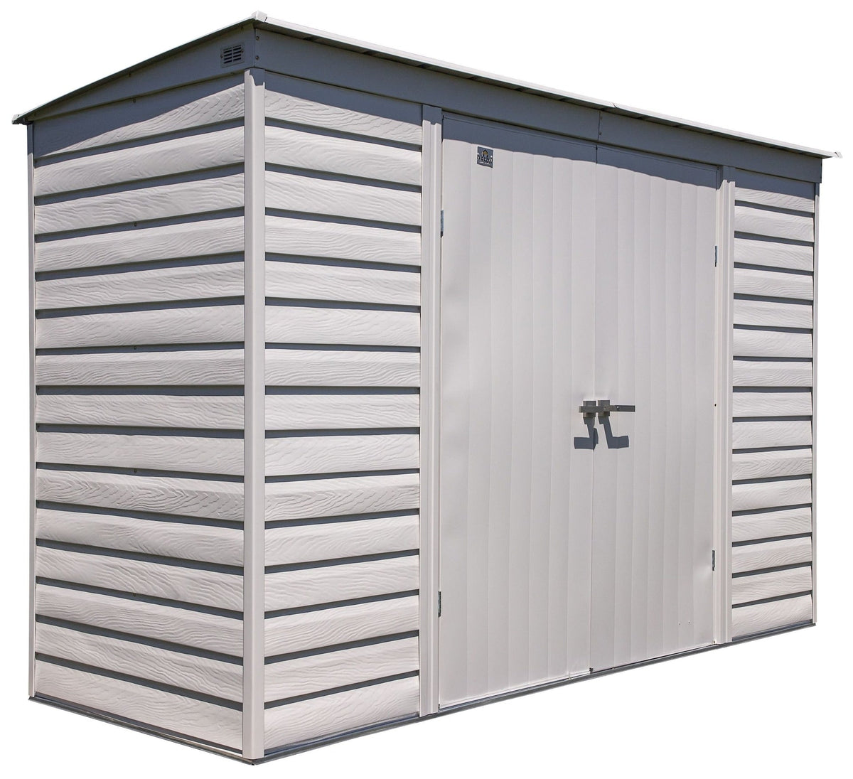 Select Galvanized Steel Storage Shed, Flute Grey, 10-ft x 4-ft