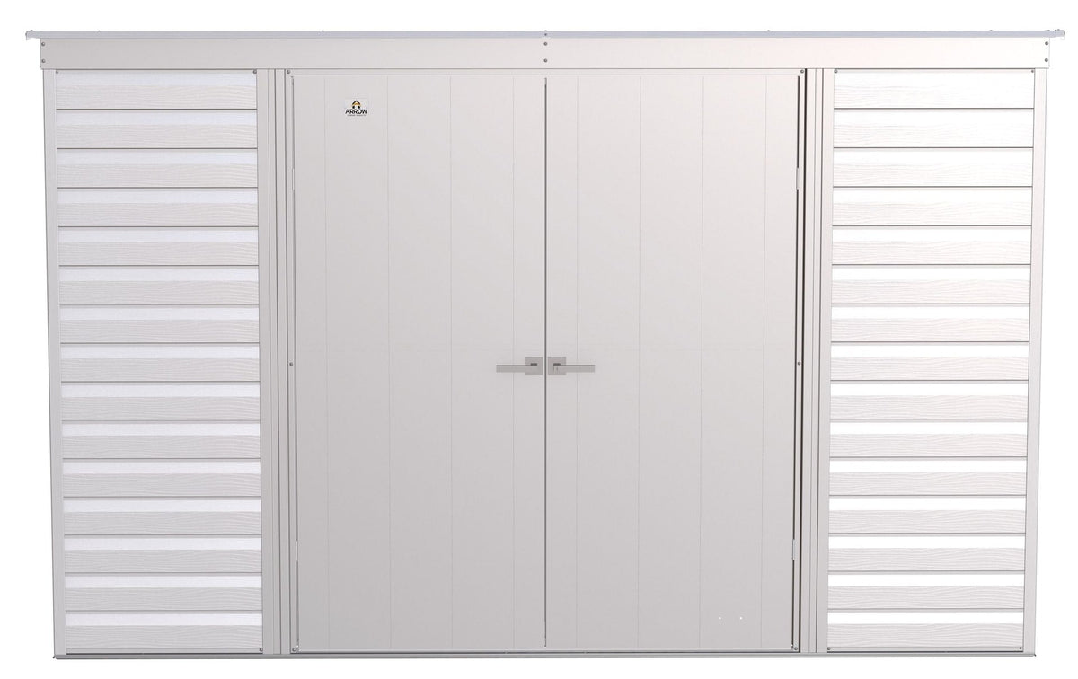 Select Galvanized Steel Storage Shed, Flute Grey, 10-ft x 4-ft