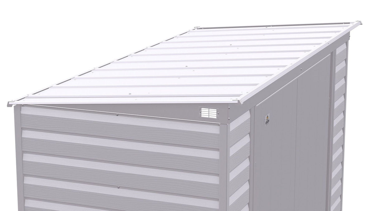 Select Galvanized Steel Storage Shed, Flute Grey, 10-ft x 4-ft