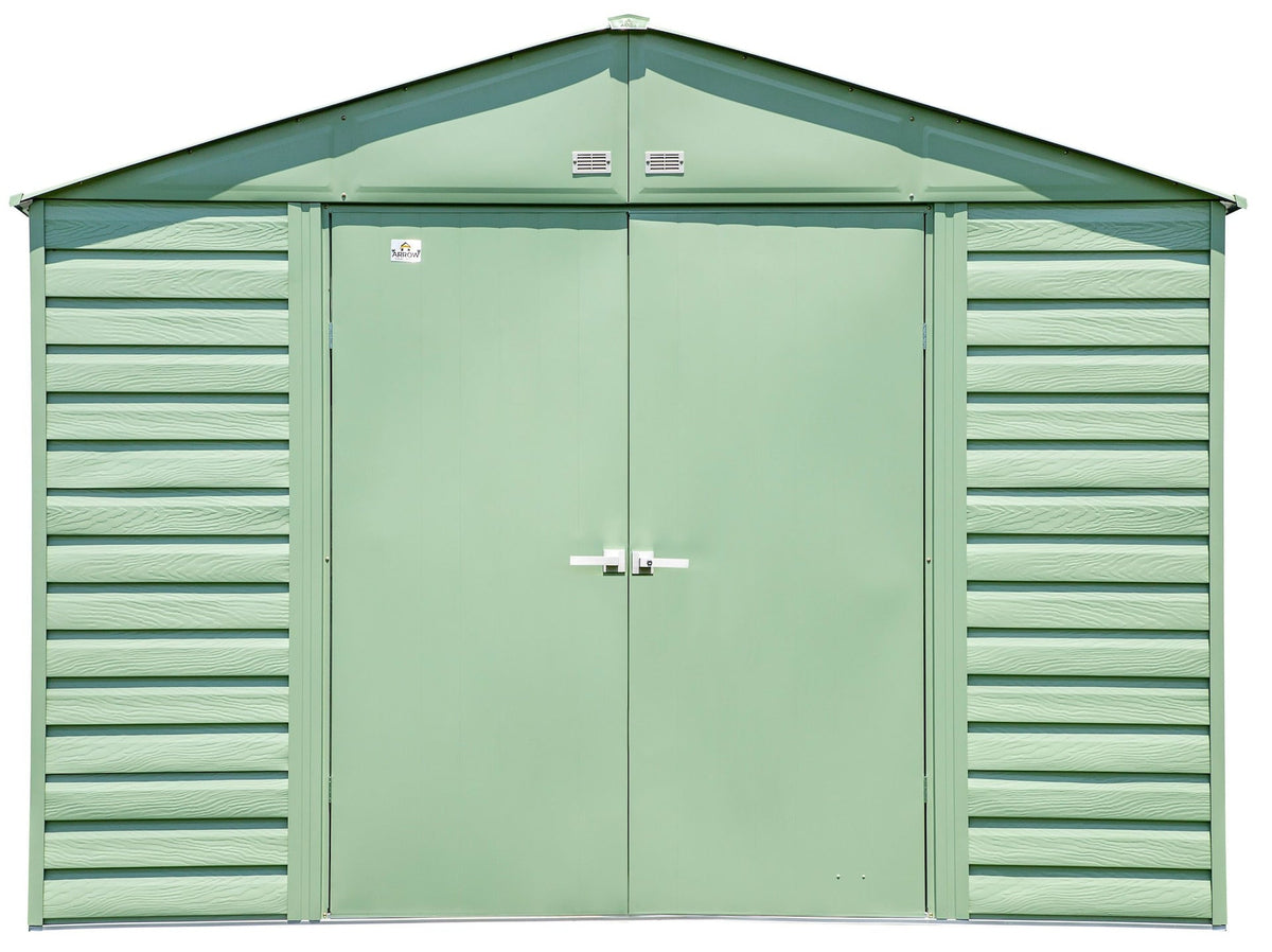 Select Galvanized Steel Storage Shed, Sage Green, 10-ft x 8-ft