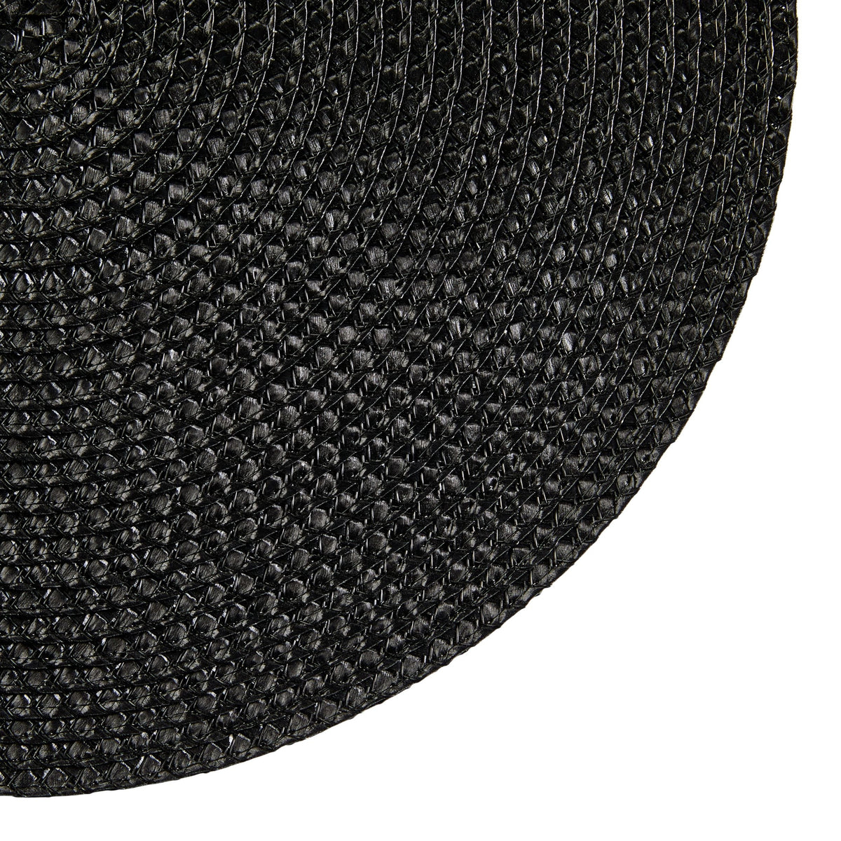 Braided Round Placemats, Black, 15-in Diameter, 4-pk