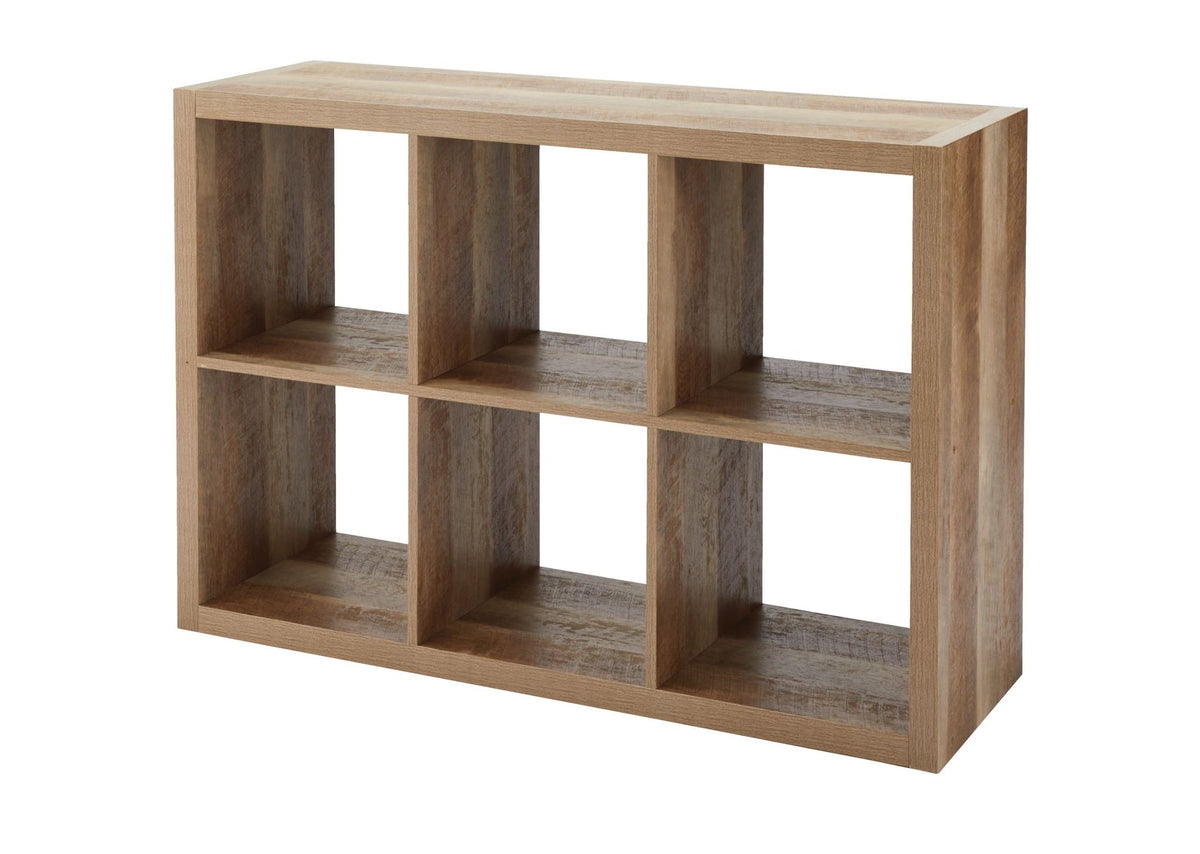 Fraser 6-Cube Storage Organizer, Bookcase/Bookshelf, Light Oak Finish