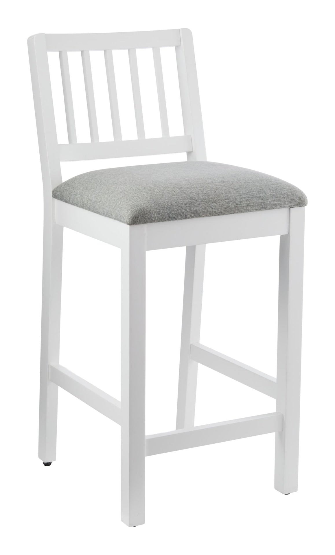 Theo Wooden Counter Stool with Footrest, White
