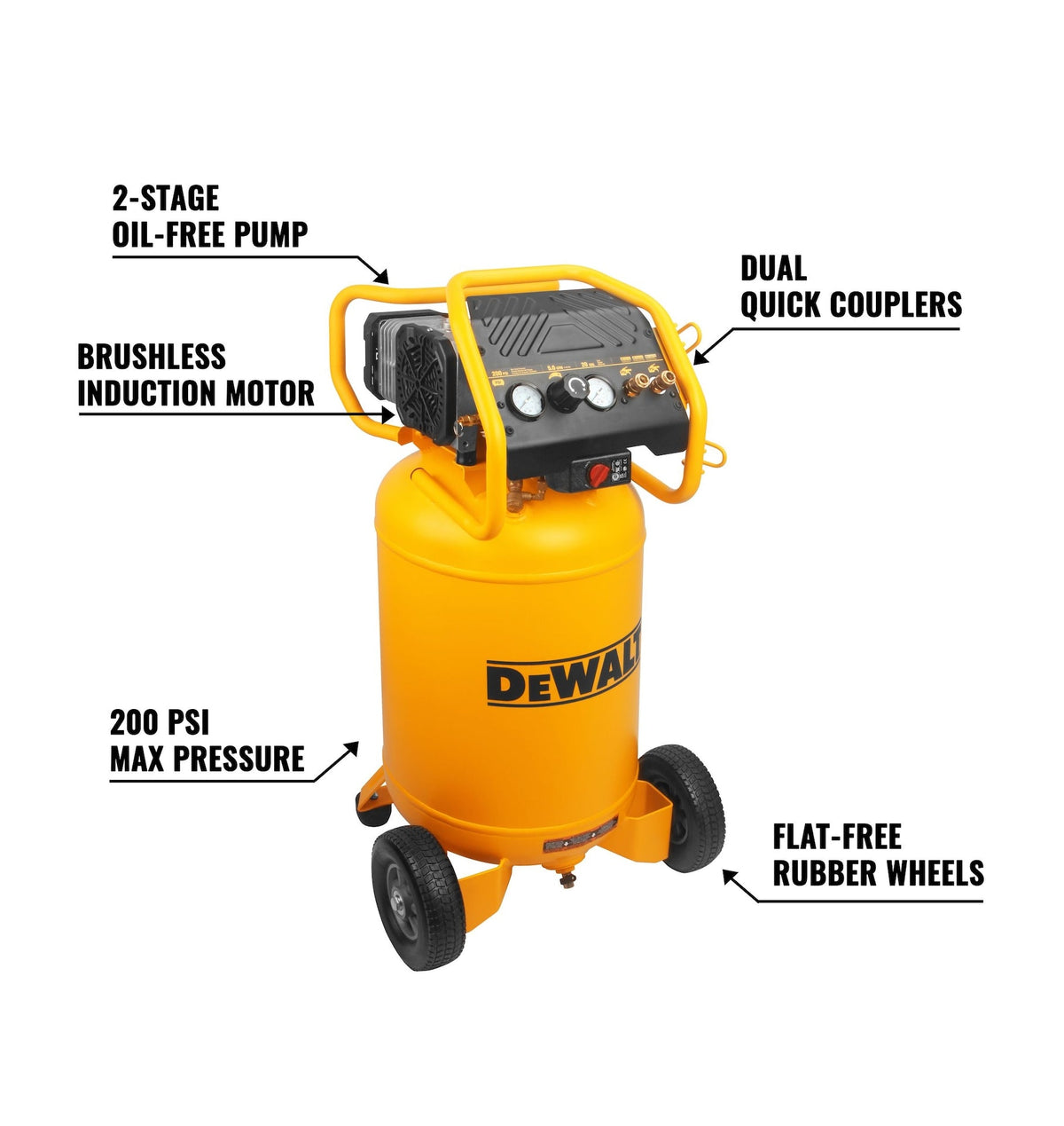 20-Gallon 2-Stage XTREME Quiet Oil-Free Compressor, 200 PSI