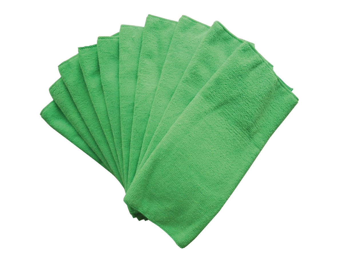 All-Purpose Machine Washable Microfibre Cloths, Green, 10-pk