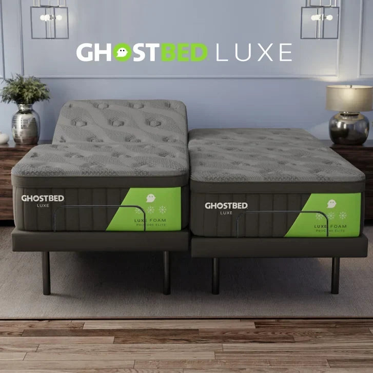 GhostBed Luxe II 35.6 cm (14 in.) Gel Memory Foam Mattress with Adjustable Base