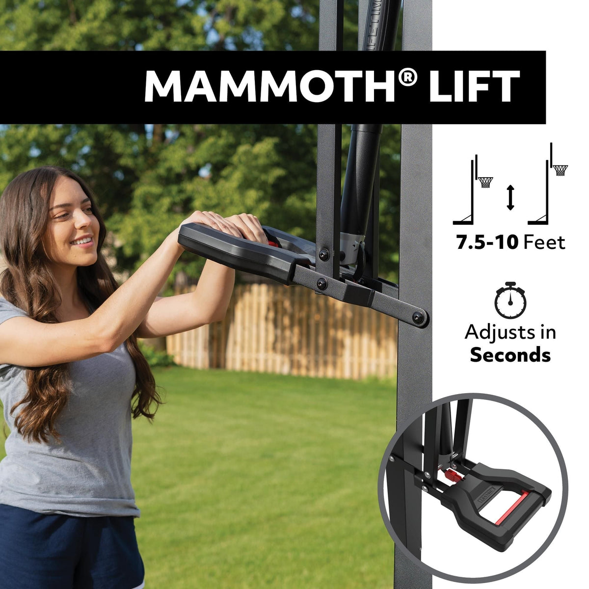 Mommoth Bolt Down Basketball Hoop with 72-in Tempered Glass