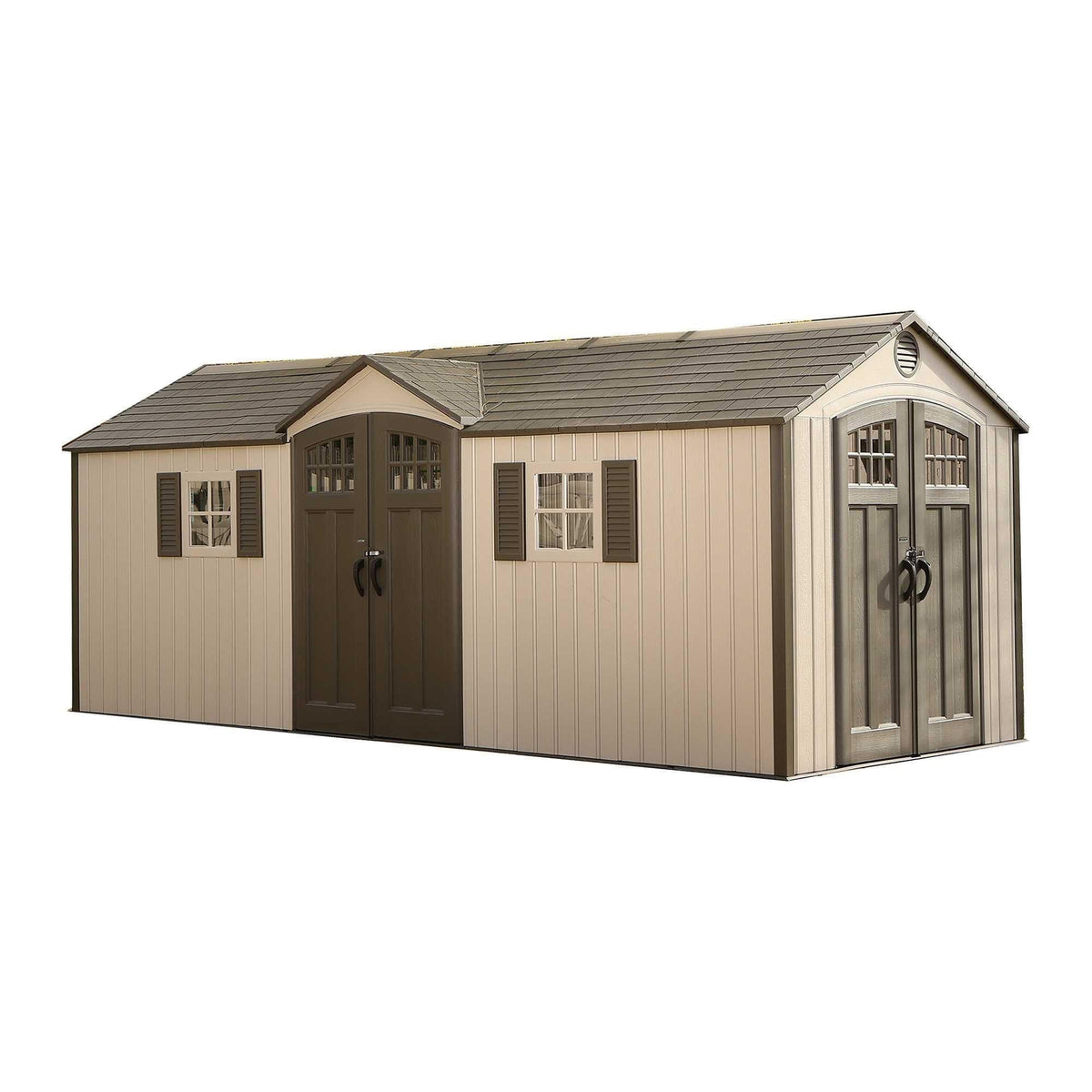 Outdoor Storage Shed with Dual Side Entry, 20 x 8-ft