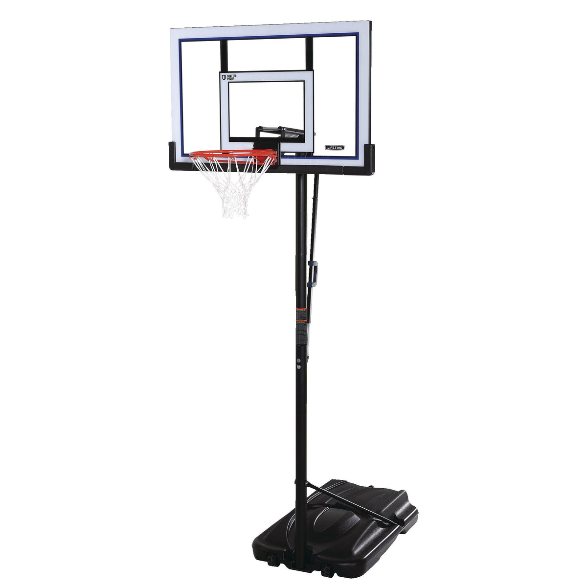 Portable Adjustable Basketball Backboard, Hoop & Net System, 52-in