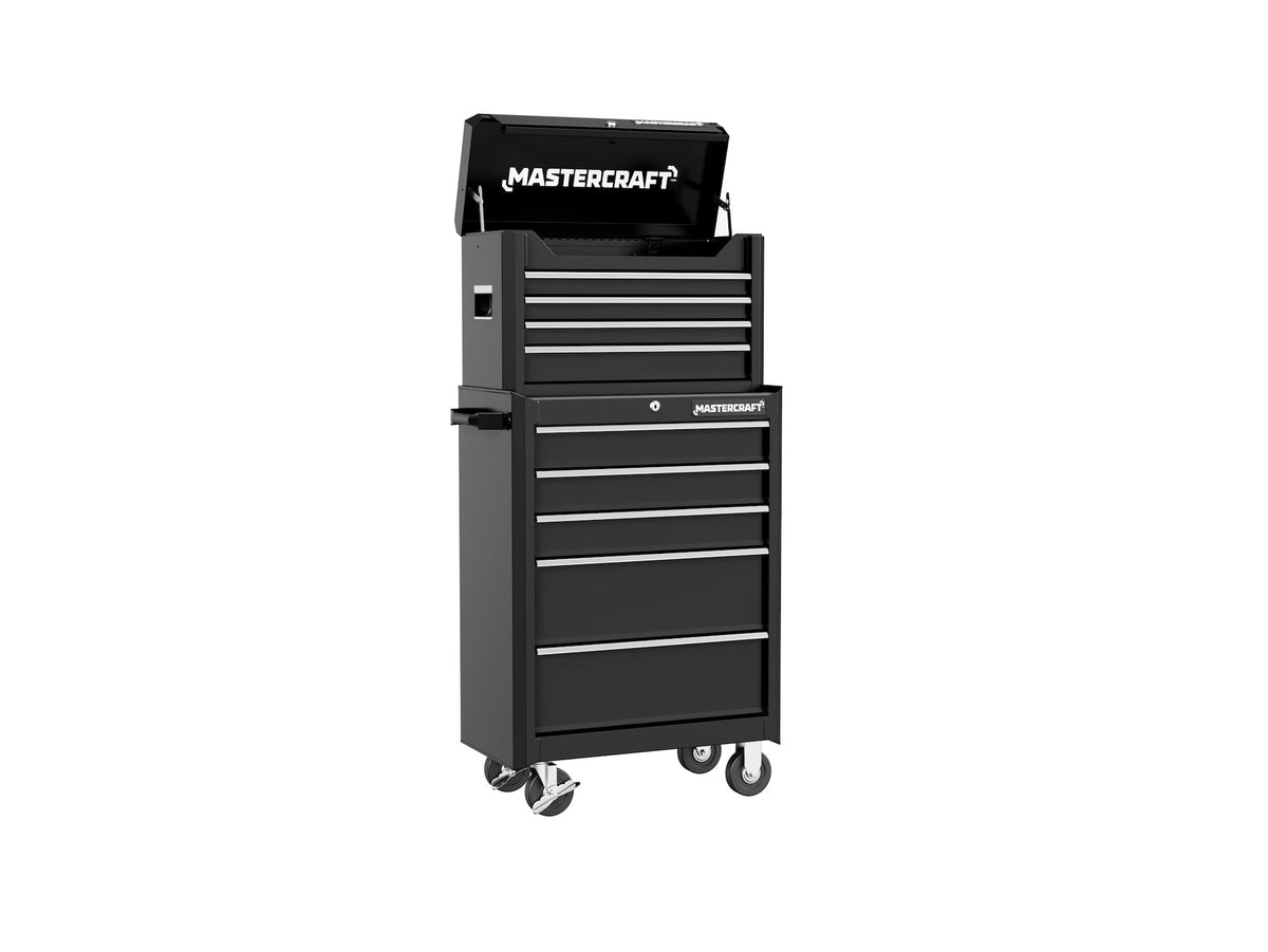 4-Drawer Tool Storage Chest with Liners, Black, 24-in