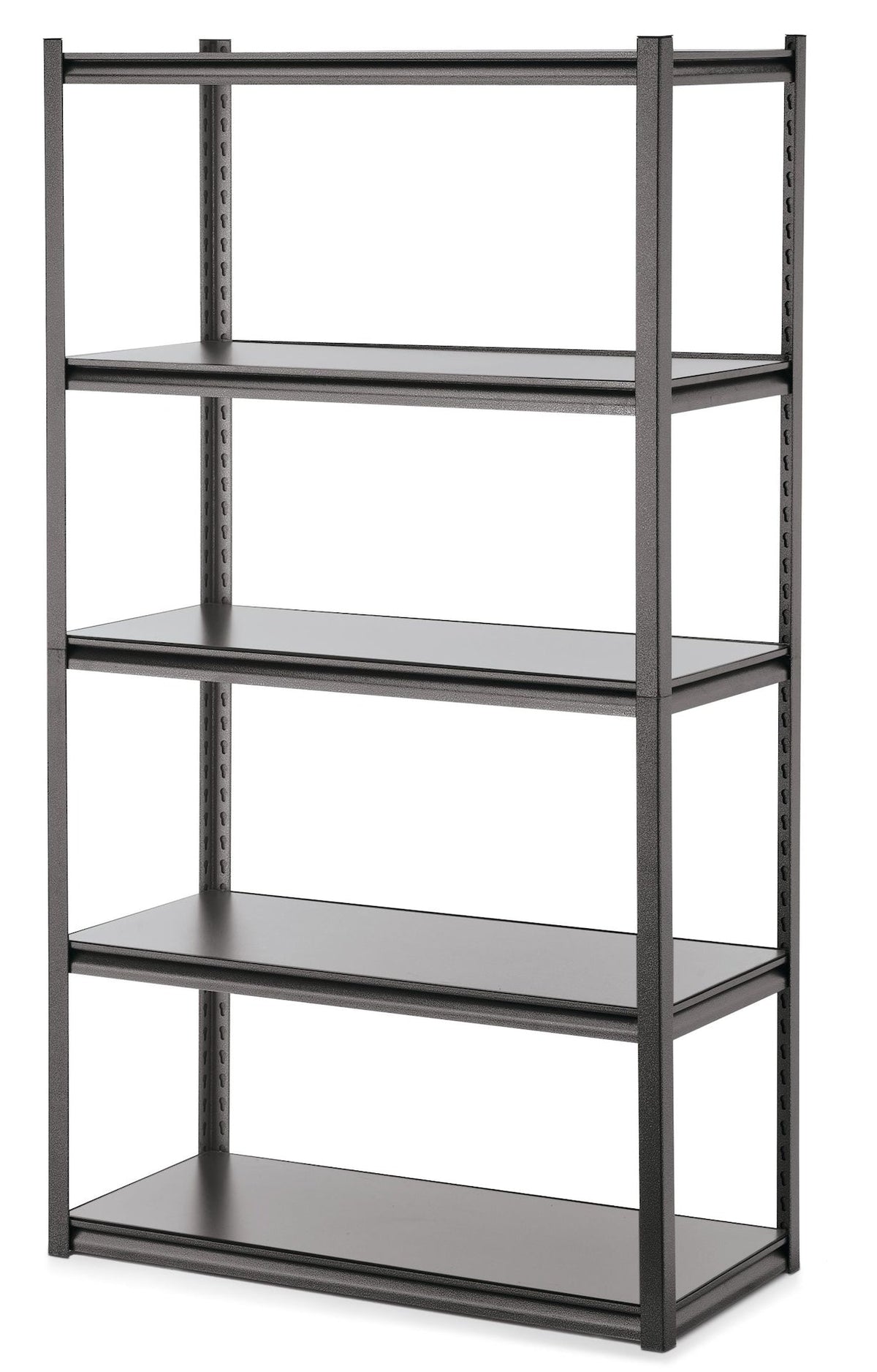 Adjustable 5-Shelf Steel Metal & Wood Storage Rack / Shelving Unit, 41 x 18 x 72-in