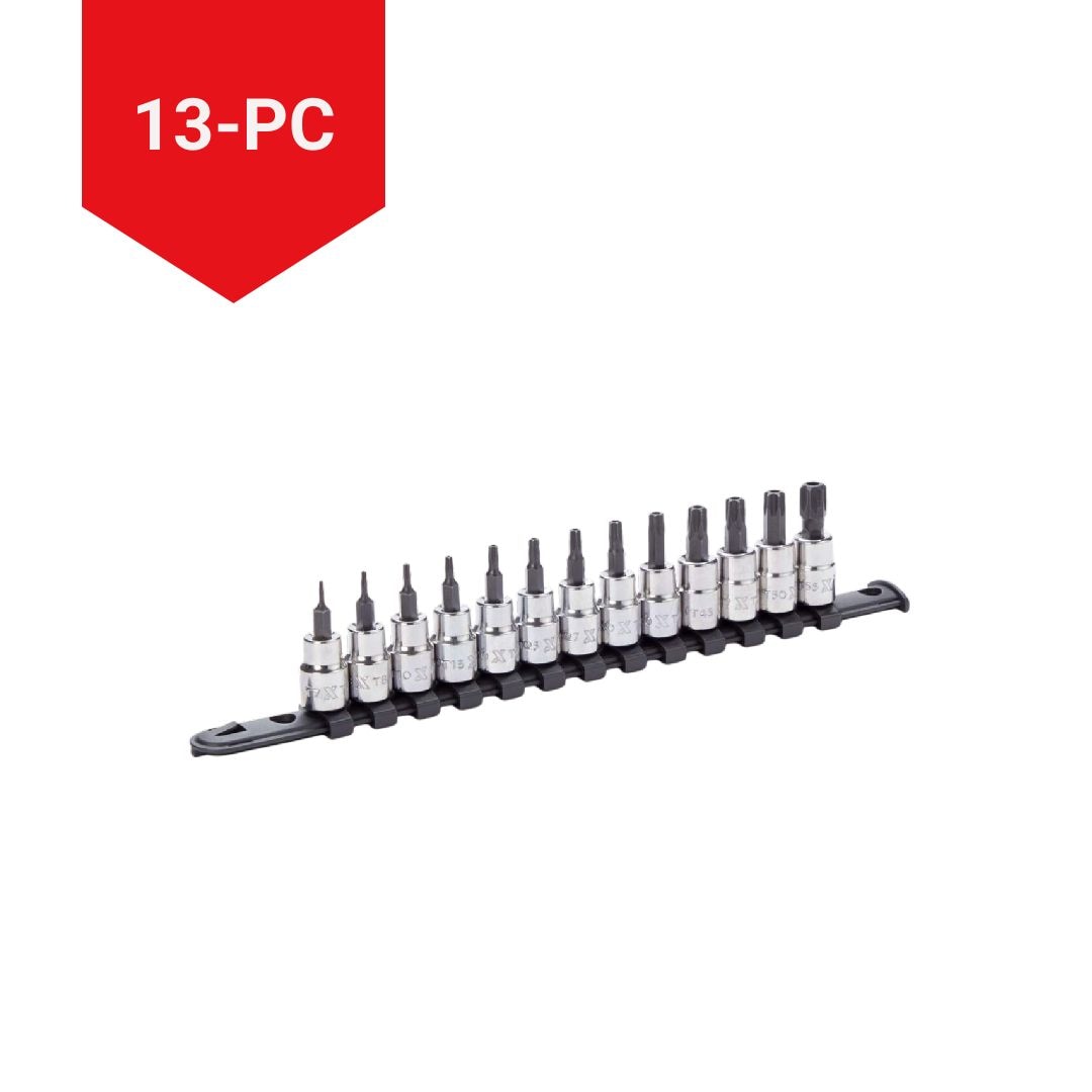 3/8-in Drive Tamper Proof Star-drive Bit Socket Set, Heat-Treated, 13-pc