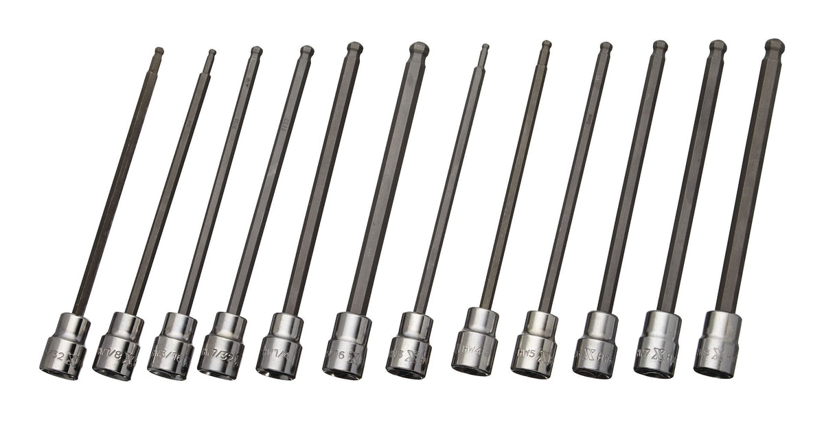 Long-Arm Ball End Bit Socket Set, 3/8-in, 12-pc