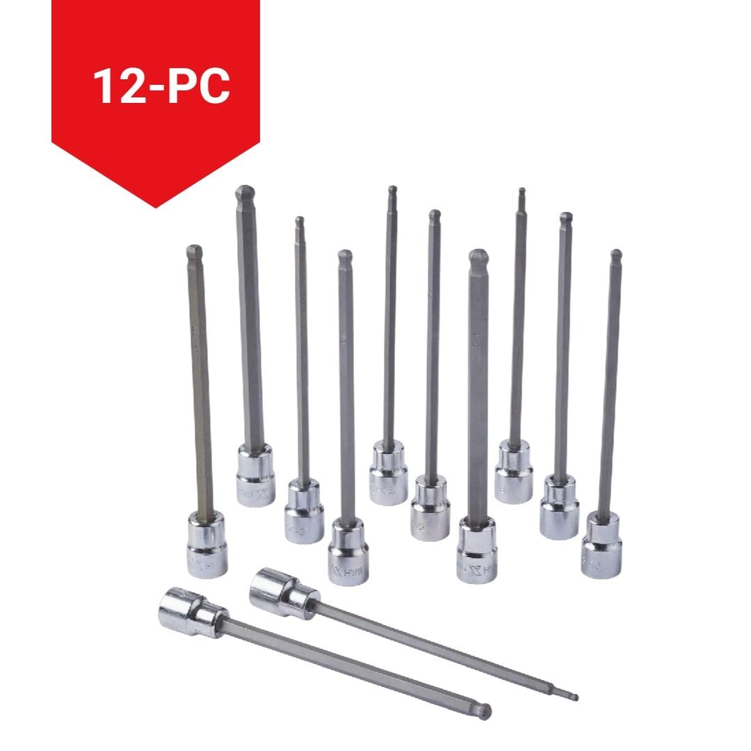 Long-Arm Ball End Bit Socket Set, 3/8-in, 12-pc