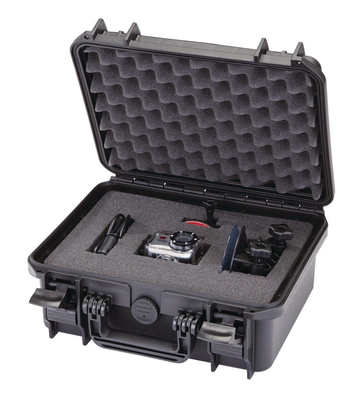 Portable IP67 Waterproof Storage Case with Foam Layers, Small, Black