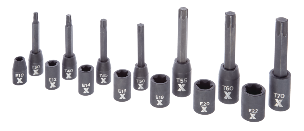 Star-drive & E-Star-drive Impact Bit Socket Set, 14-pc, SAE/Metric
