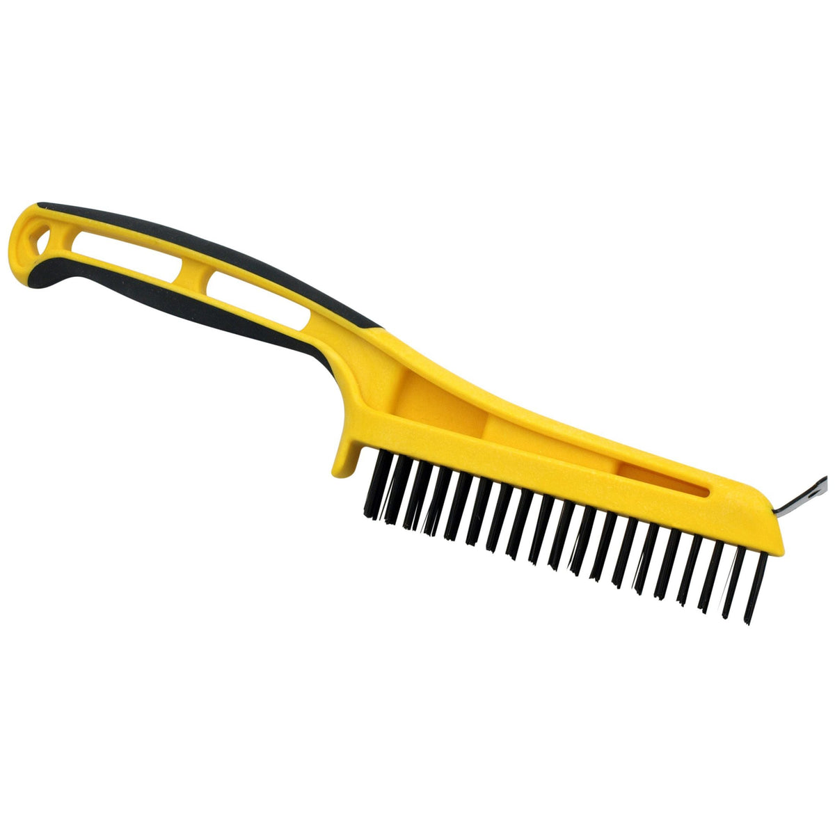 Carbon Steel Wire Bristle Brush with Metal Scraper, Removes Paint/Dirt/Rust