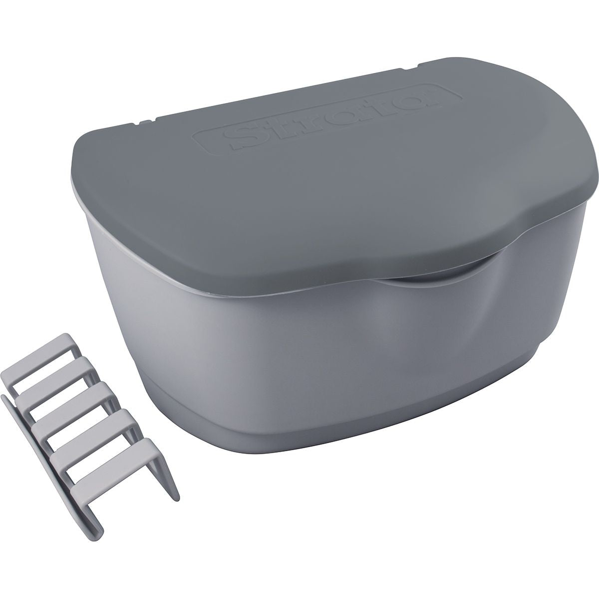 Plastic Clothespin Box, Grey