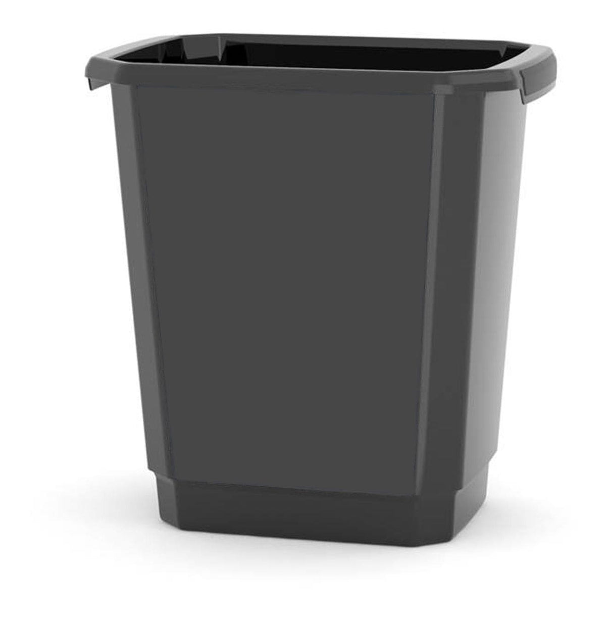 Plastic Open Rectangular Kitchen Garbage Can, Black, 14-L