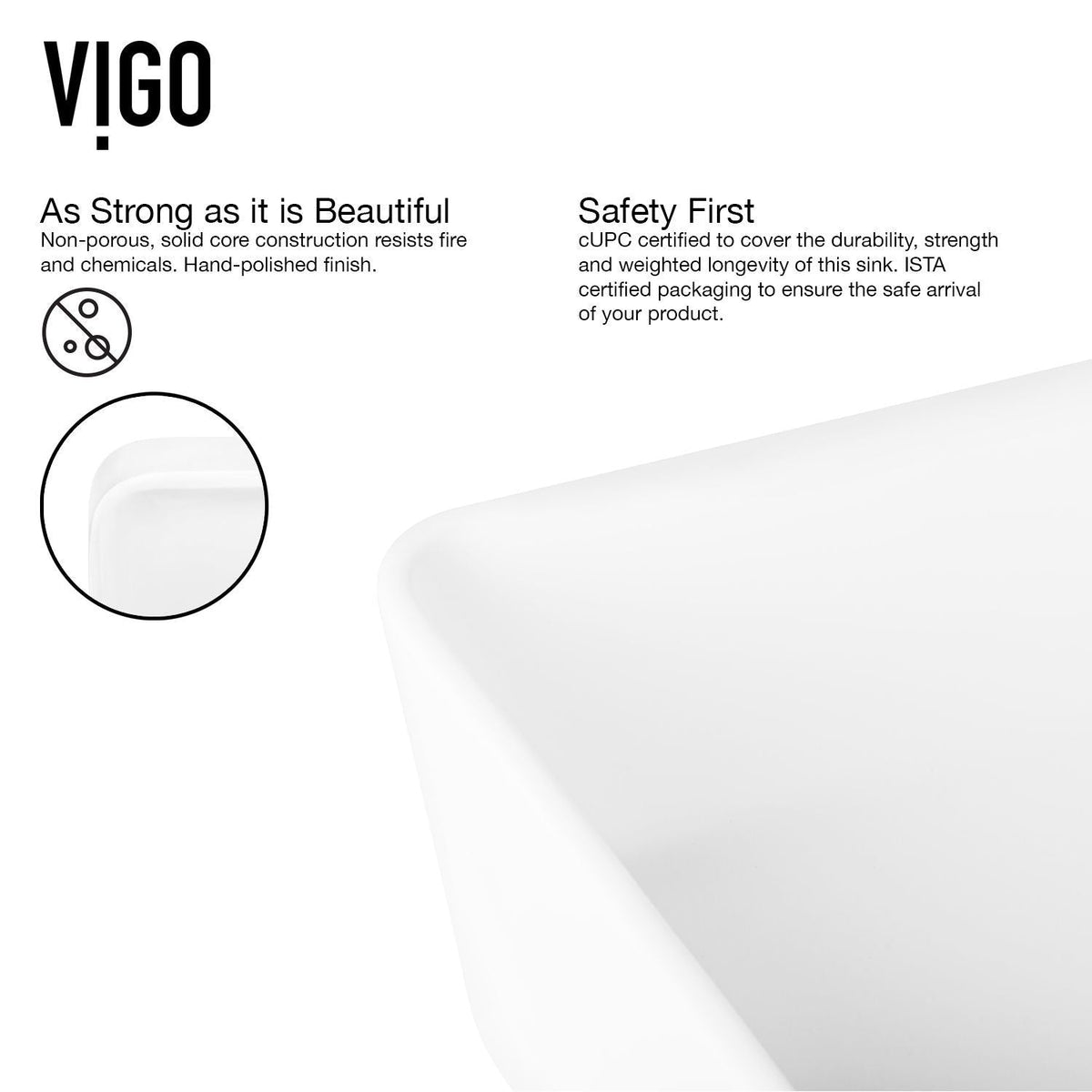 Marigold White Bathroom Sink/Basin Set with Matte Black Linus Faucet and Rectangular Composite Vessel
