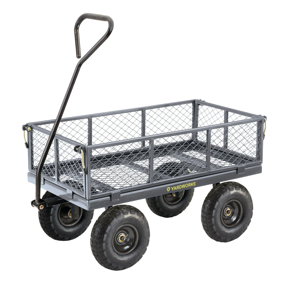 Steel Tray 4-Wheel Removable-Sides Mesh Yard/Garden Cart 600 lb