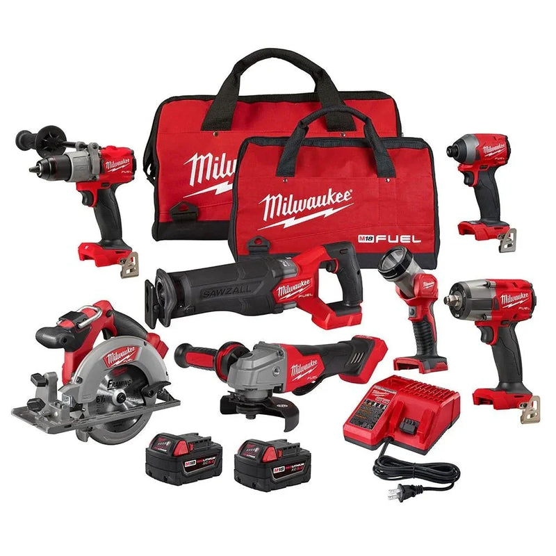 18V M18 Lithium-Ion Brushless Cordless 7-Tool Combo Kit 5.0 Ah N2811