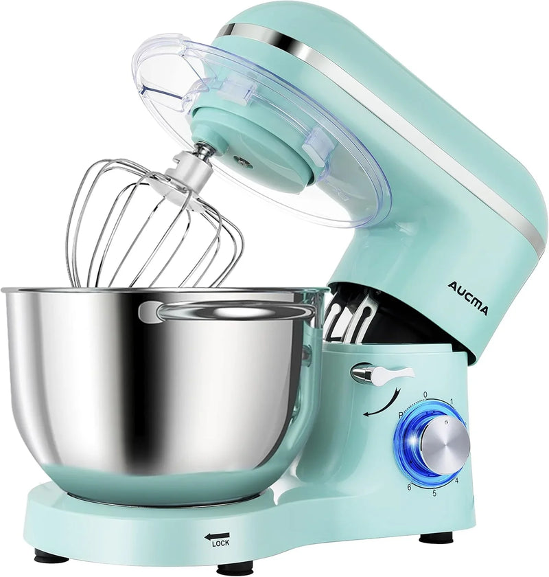 Vertical mixer, power 900 watts, capacity 8 gallons, large kitchen mixer, kitchen electric mixer with dough hook, whisk and stirring rod (blue, 8 gallons) M5750