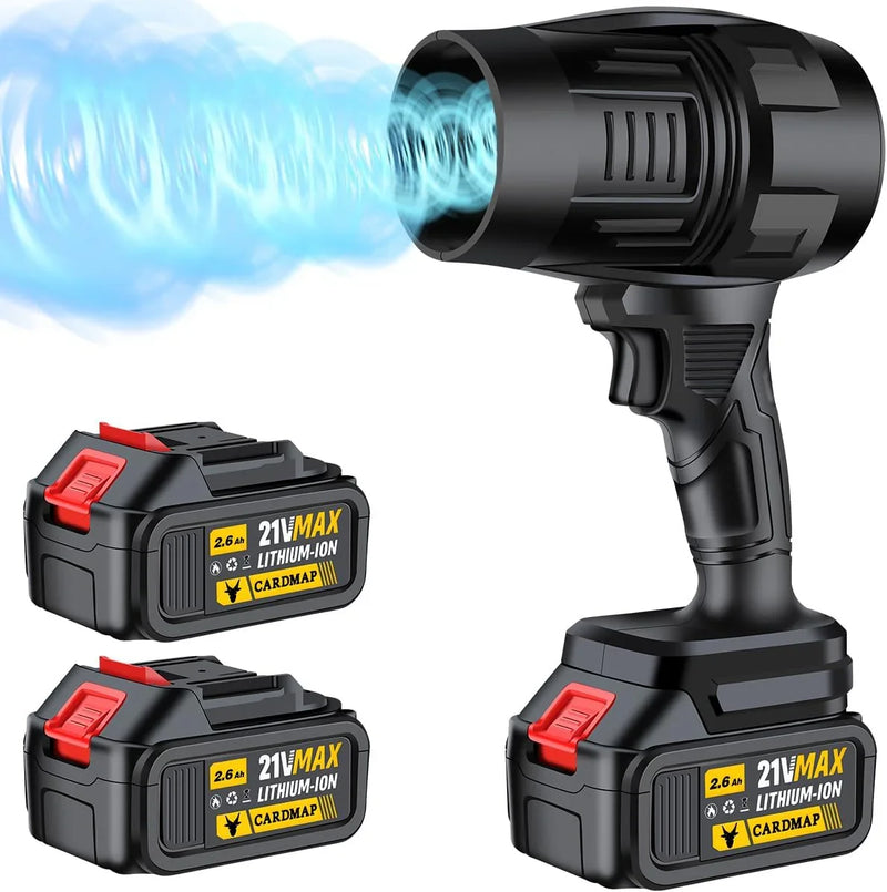 Electric Cordless Leaf Blower, Handheld Electric Leaf Blower, Mini Jet Dry Blower Fan with 2 Packs 2.6Ah Batteries and Charger, Violent Turbo Jet Blower for Lawn, Patio, Outdoors, Car, Home X6158