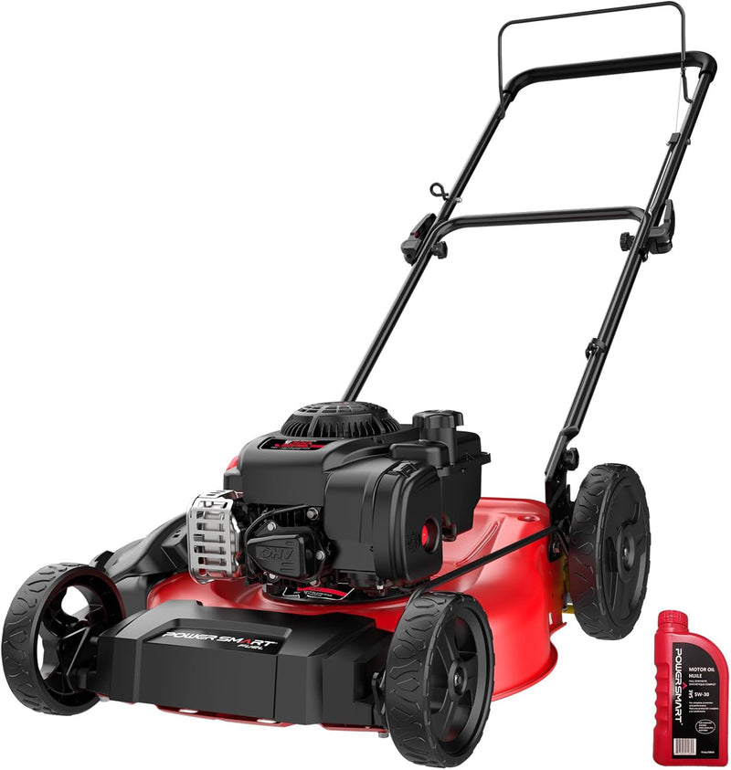 21" 2-in-1 Push Lawn Mower, 125cc Engine, Adjustable Cutting Height, Lightweight, Easy Assembly C3874