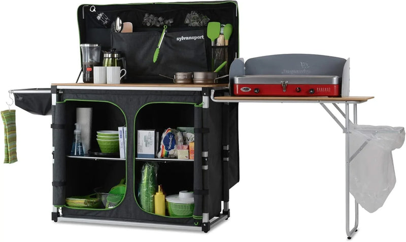 Outdoor camping kitchen system, convenient for cooking, cleaning, preparing camping meals, luxurious camping and essential camping items, large-sized "table magic" series K5254