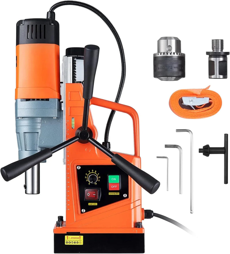 Mag Drill Press, 1550W 2" Boring Diameter, 2922lbf Power Magnetic Drill, 500 PRM, 10-Speed, Electric Drilling Machine for Metal Surface, Industrial and Home Improvement Y1902