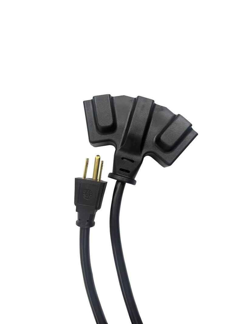 20' 16 Gauge 3-Tap Outdoor Extension Cord, Black R7598