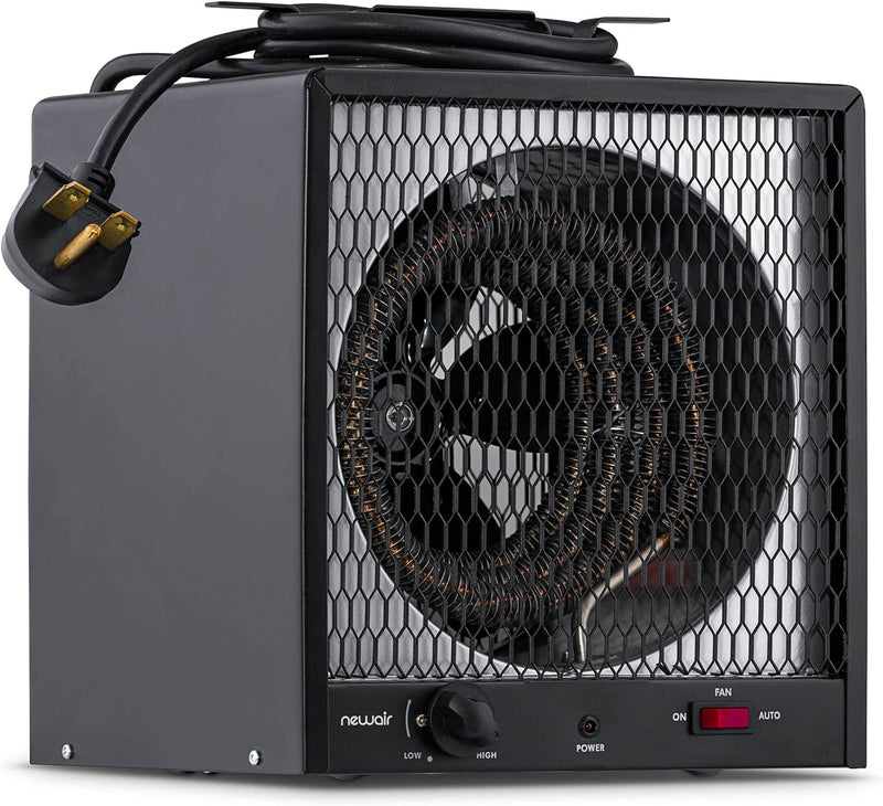 240v Portable Electric Garage Heater, Industrial Strength with Internal Thermostat and Carrying Handle, Heats 600 sq. ft. with 6-30R Plug, Perfect for Garages, Workshops and More E3479