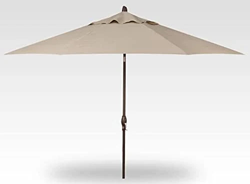 Luxurious automatic tilting octagonal market umbrella, 9 feet long - outdoor terrace, veranda, pool, backyard standalone umbrella - ultra-high strength, equipped with bronze frame and Obrazia 2 fabric (khaki color) Q3144