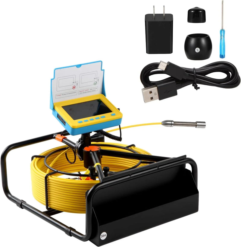 Sewer Camera, 4.3" Pipe Drain Inspection Camera with DVR Function & Snake Cable, Waterproof IP68 Borescope w/LED Lights (131.2ft/40M) Q4782