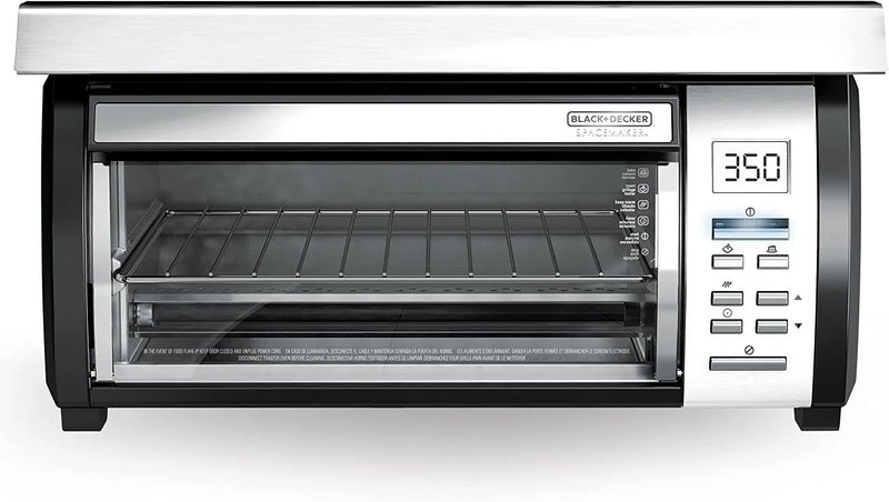 BLACK DECKER SpaceMaker Under Counter Toaster Oven, Digital Controls, Black/Stainless Steel, Fits 9-测-- Pizza or 4 Slices H8063