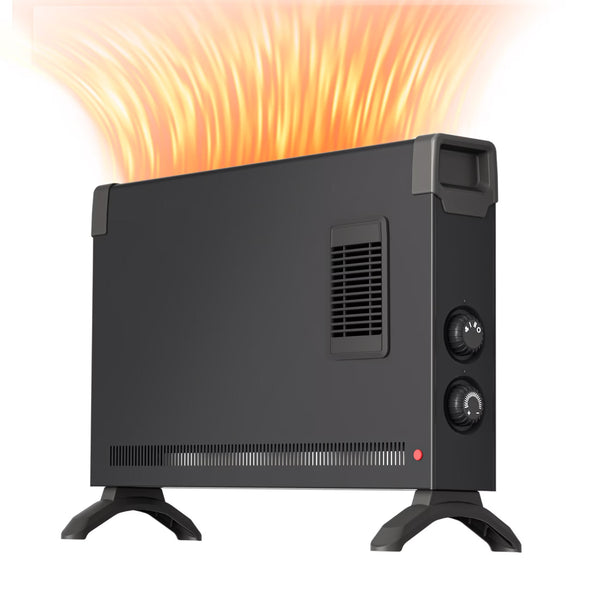 BREEZEHEAT 1500W panel space heater for bedroom, living room, home, 55-96F,knob control, 600 sq,with fan for fast heating E2772