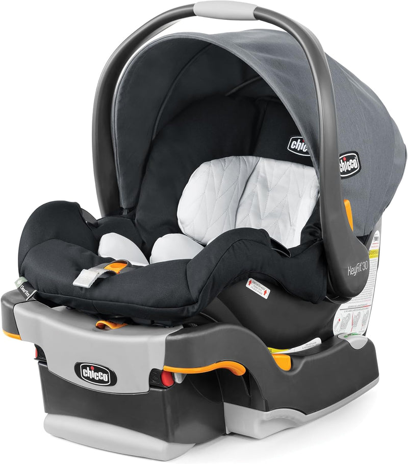Infant Car Seat and Base, Rear-Facing Seat for 4-30 lbs., Includes Head and Body Support, Compatible with Strollers, Baby Travel Gear - Pewter/Grey A5867