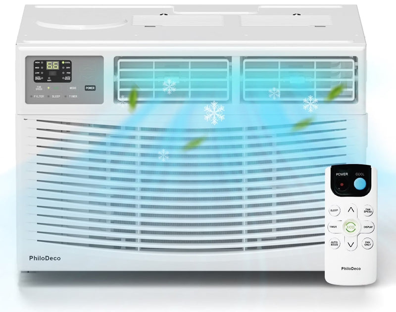 PhiloDeco 12000 BTU Window Air Conditioner 550 Sq Ft. Intelligent Ac Units, LED Display Screen, Operates Quietly, Energy-Saving. Timer ? Sleep and... T3729