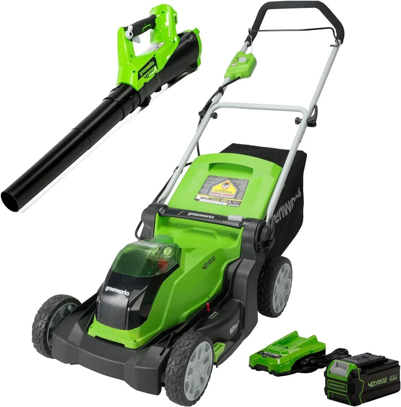40V 17" Cordless (Push) Lawn Mower (75 Compatible Tools), 4.0Ah Battery and Charger Included Q1804