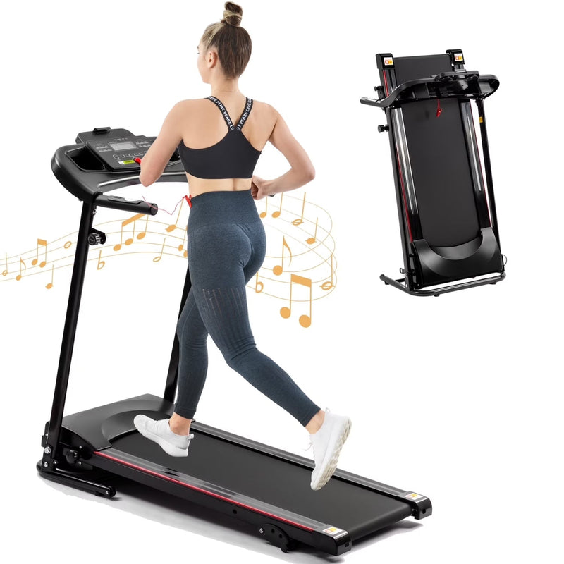 2.5HP Folding Treadmill with Incline, Electric Folding Treadmill for Walking Treadmill Machine 5 in LCD Screen 250 LB Capacity MP3 A8523