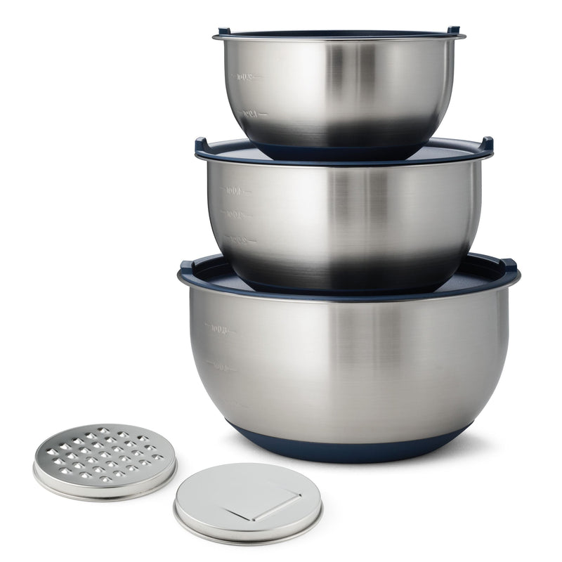 8-Piece Stainless Steel Mixing Bowl and Grater Set with Lids Z8138