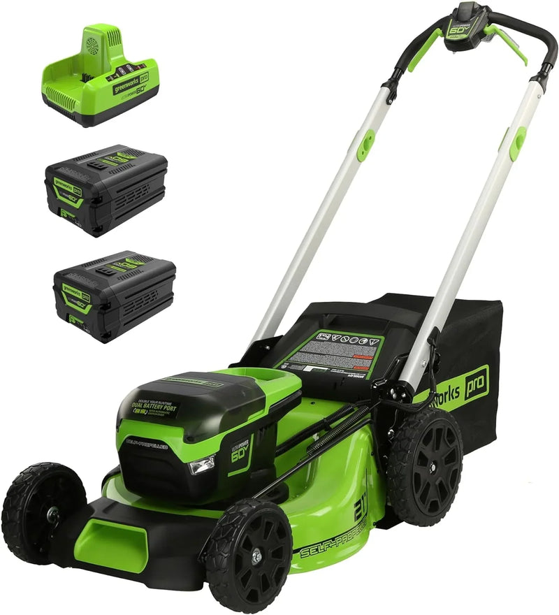 60V 21” Cordless (Self-Propelled) Lawn Mower, 2 x 4.0Ah Batteries and Dual Port Rapid Charger F5365