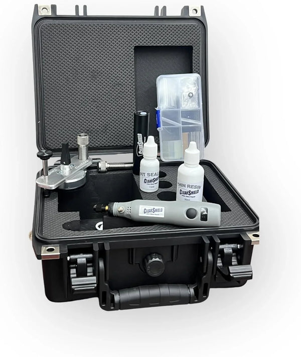 Clearshield Windshield Repair Kit Professional Auto Glass Repair Kit for Rock Chip or Cracks - Restores to a Fine Smooth Finish (1,000 Repairs) I7209