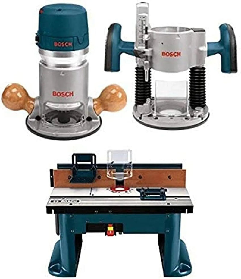 1617EVSPK Wood 12 Amp Router Tool Combo Kit - 2.25 Horsepower Plunge Router & Fixed Base with a Variable Speed P2572